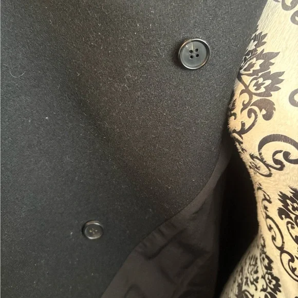 ALL SAINTS Hyde Monument Wool and Leather Blend Coat - Picture 9 of 15